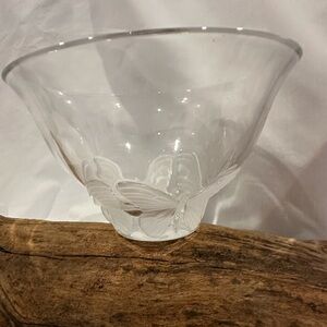 Crystal Butterflies by Kai-Yin Lo Glass Bowl by The Franklin Mint
